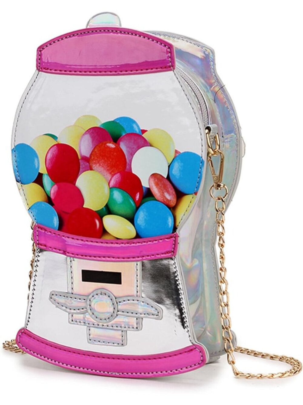 Women's Candy Machine Silver Fun Shape Purse Unique Chain Crossbody Bags